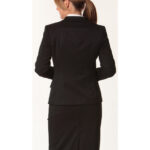 Women’s One Button Cropped Jacket In Poly/Viscose Stretch