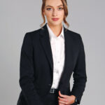 Ladies’ Wool Blend Stretch One Button Cropped Jacket