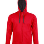 Men’s Full Zip Contrast Fleece Hoodie