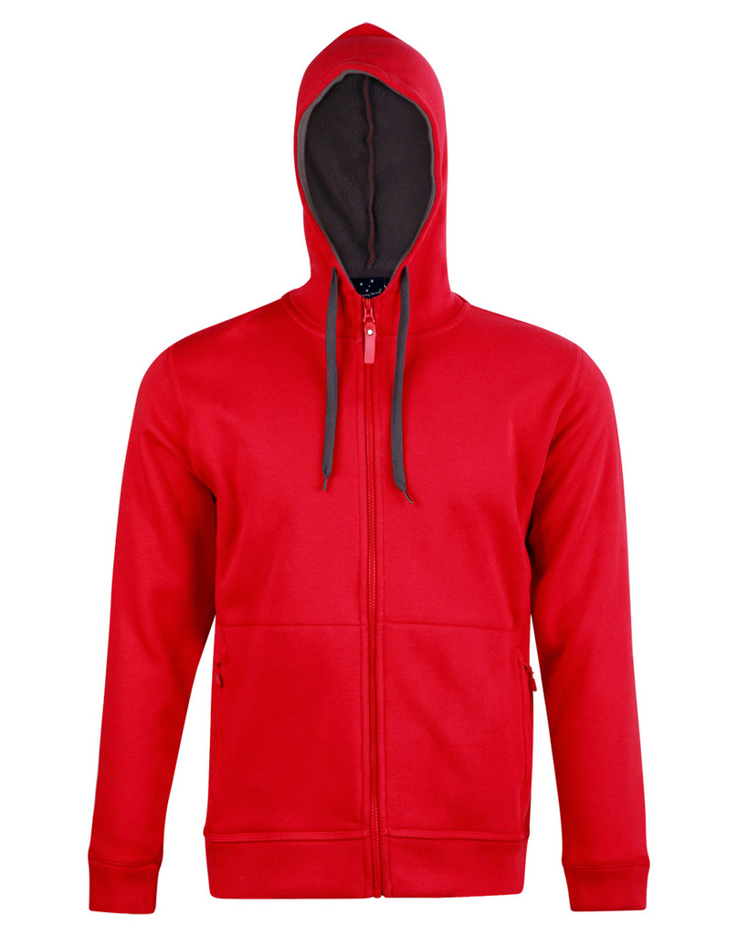 Men’s Full Zip Contrast Fleece Hoodie