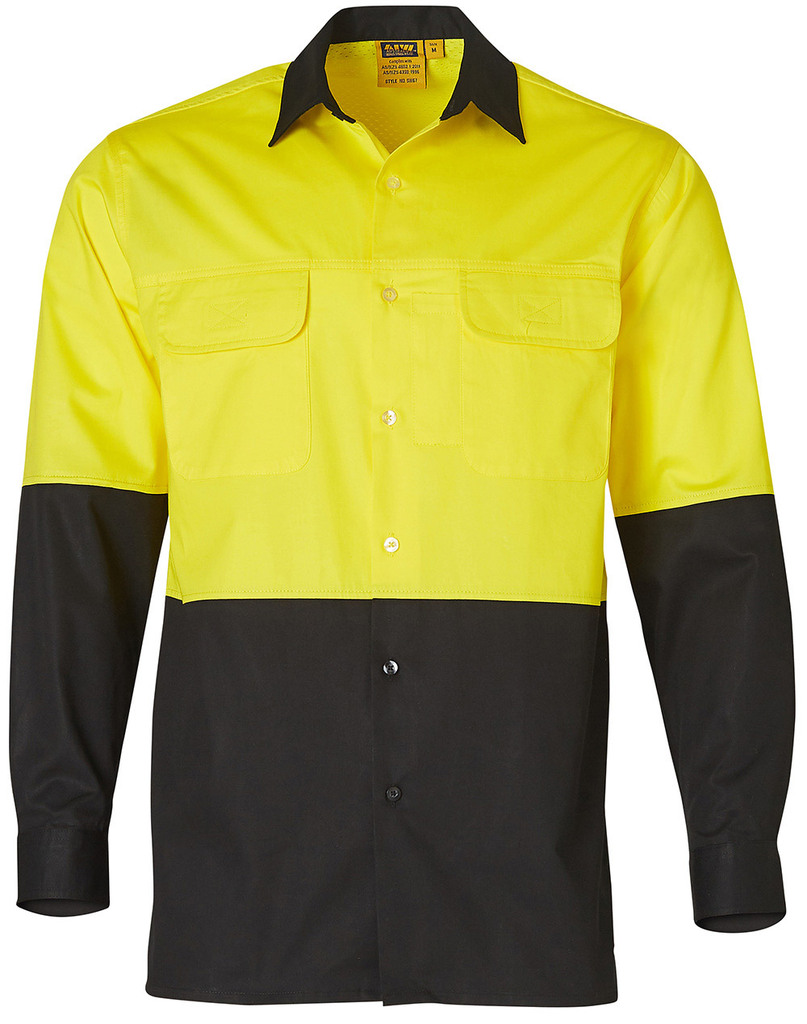 Men’s Two Tone Cool Breeze L/S Cotton Safety Shirt