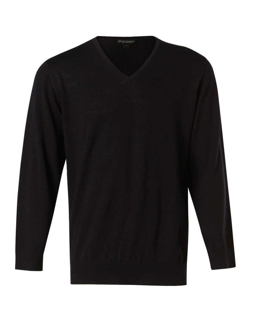 Men’s 100% Merino Wool V Neck L/S Sweater