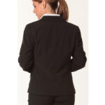 Women’s One Button Cropped Jacket In Poly/Viscose Stretch Stripe