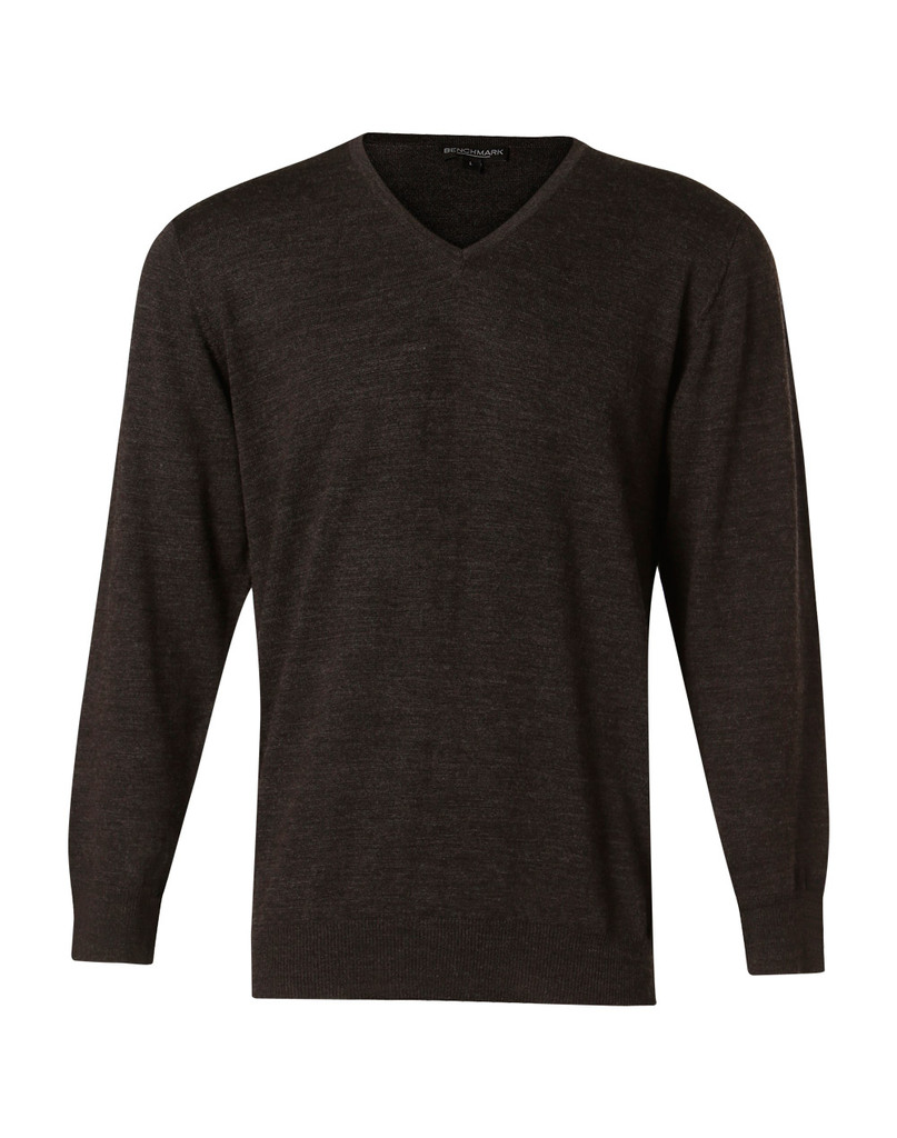 Men’s 100% Merino Wool V Neck L/S Sweater