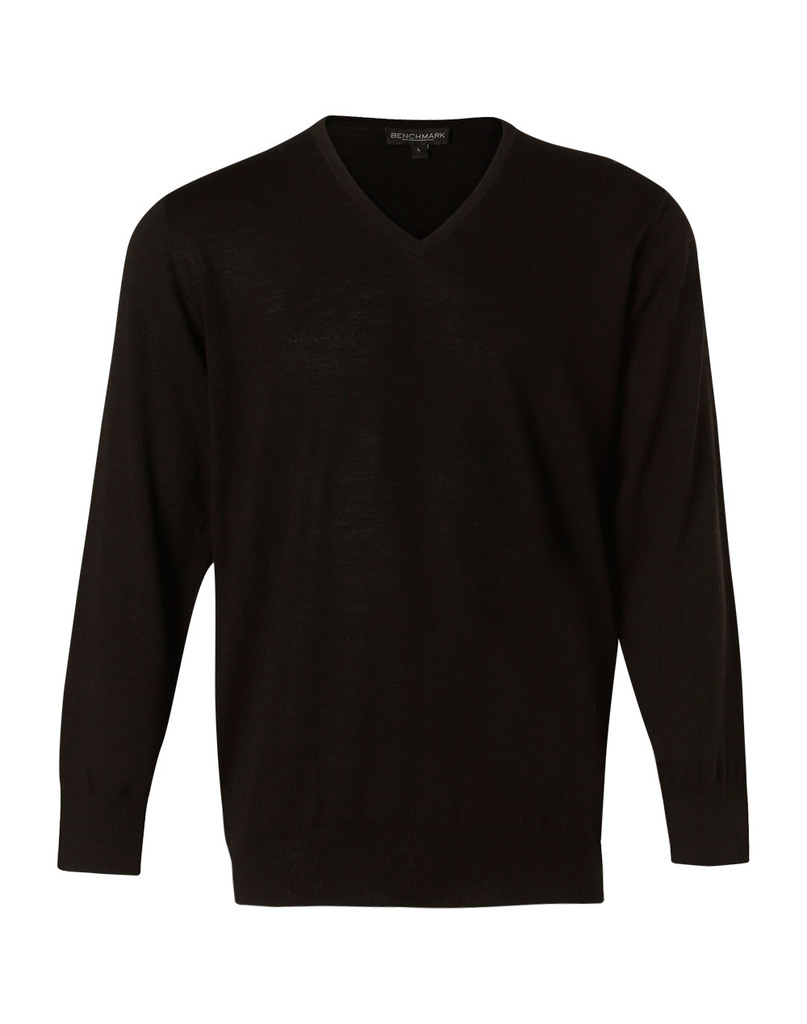 Men’s 100% Merino Wool V Neck L/S Sweater