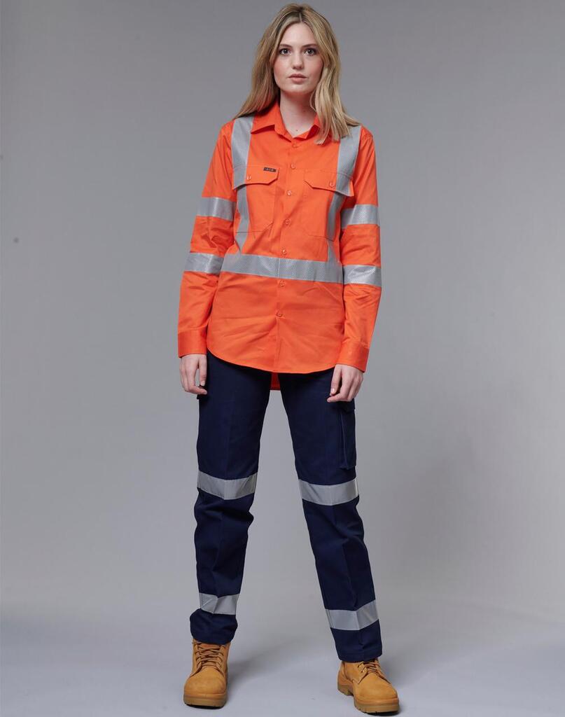 Ladies Heavy Cotton Pre-shrunk Drill Work Pants with 3M Tapes