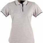 Ladies Contrast Pique Short Sleeve Polo