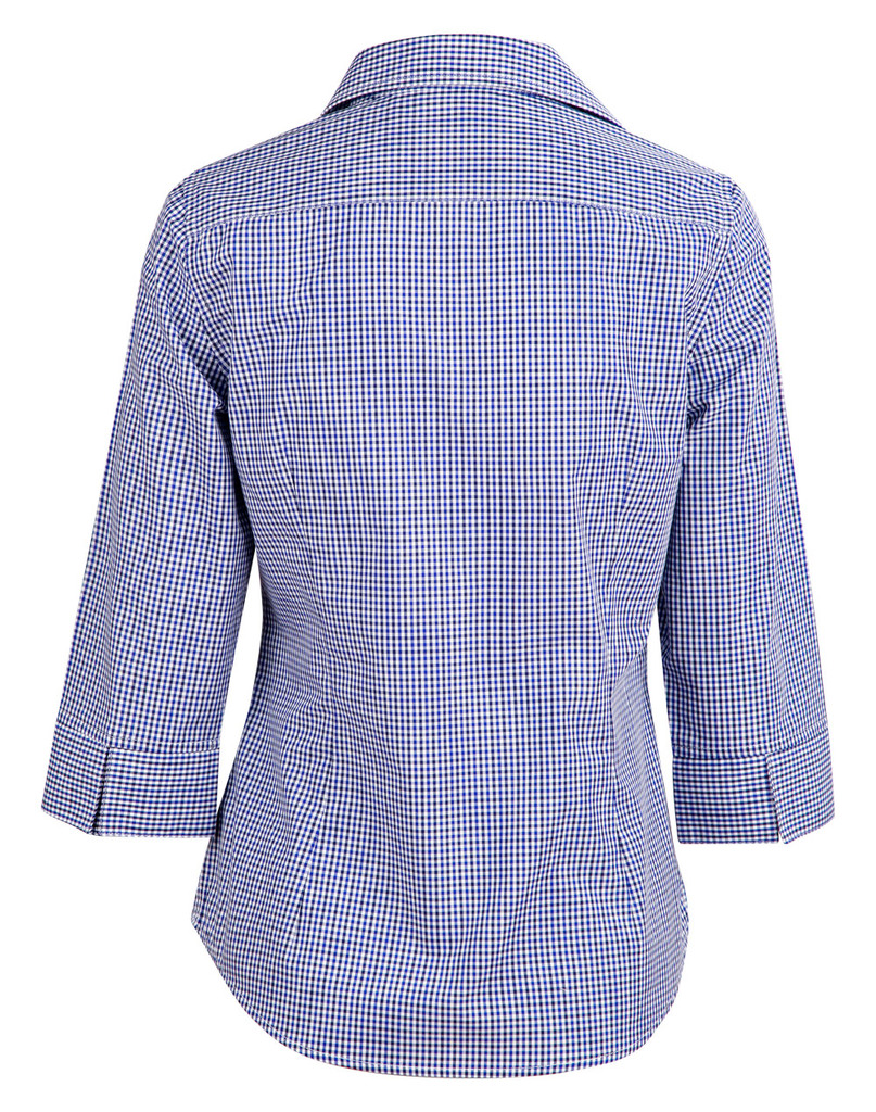 Ladies’ Two Tone Check 3/4 Sleeve Shirt