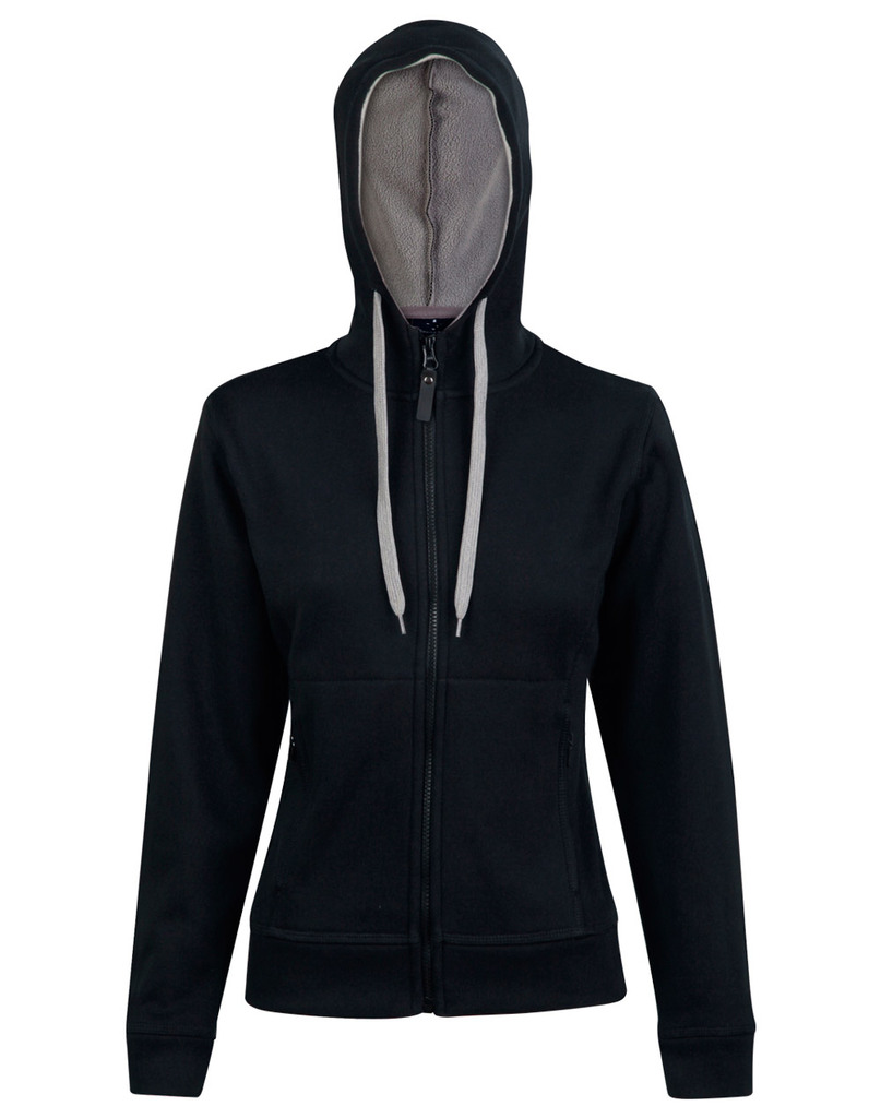 Ladies’ Full Zip Contrast Fleece Hoodie