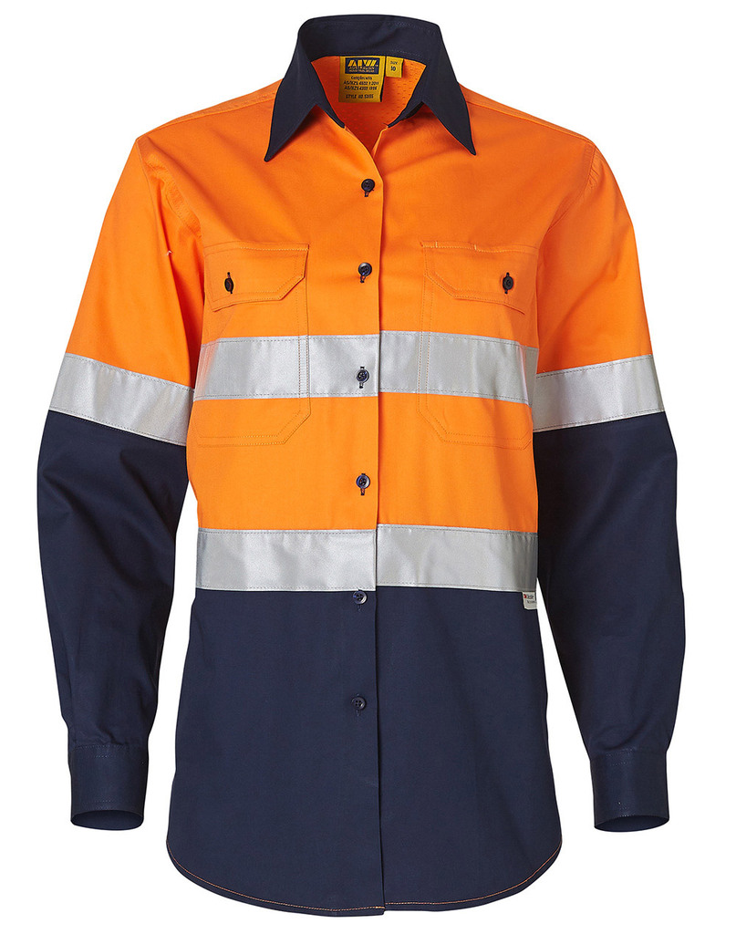 Ladies’ Hi-Vis L/S Safety Shirt 3m Tape