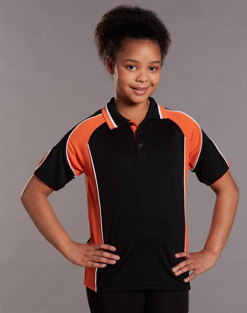 Kid’s Cooldry Contrast Polo With Sleeve Panel