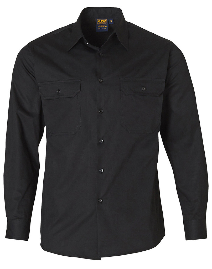 Cool-Breeze Cotton Long Sleeve Work Shirt