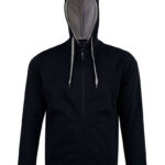 Men’s Full Zip Contrast Fleece Hoodie