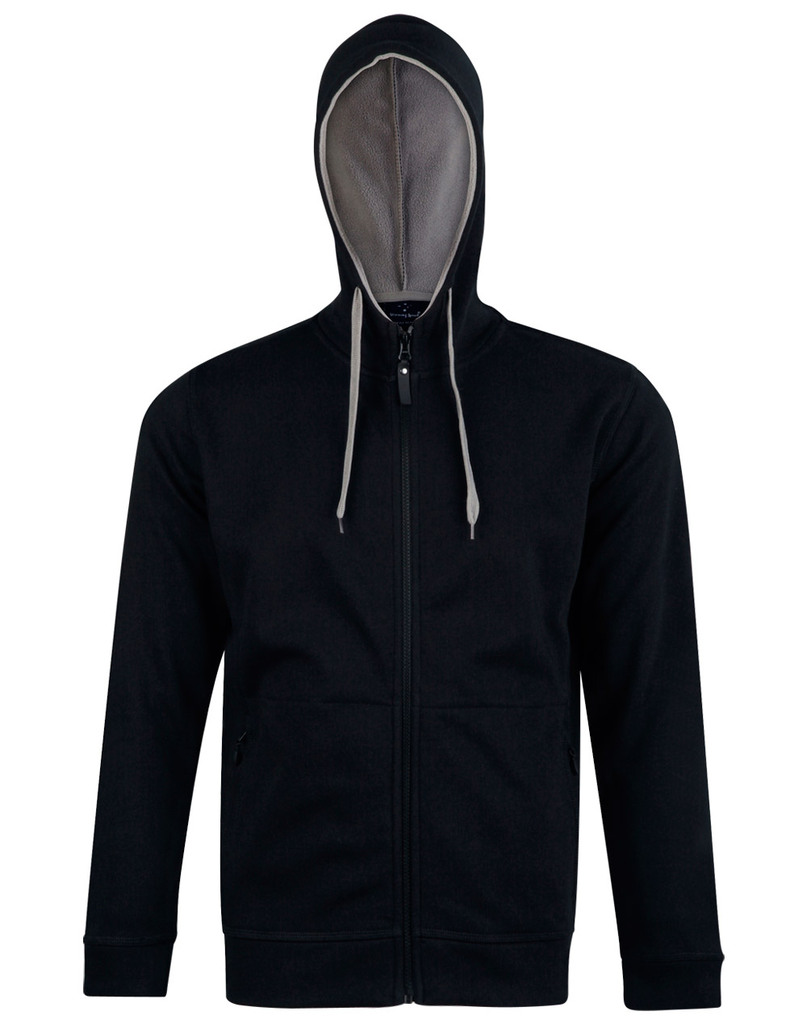 Men’s Full Zip Contrast Fleece Hoodie