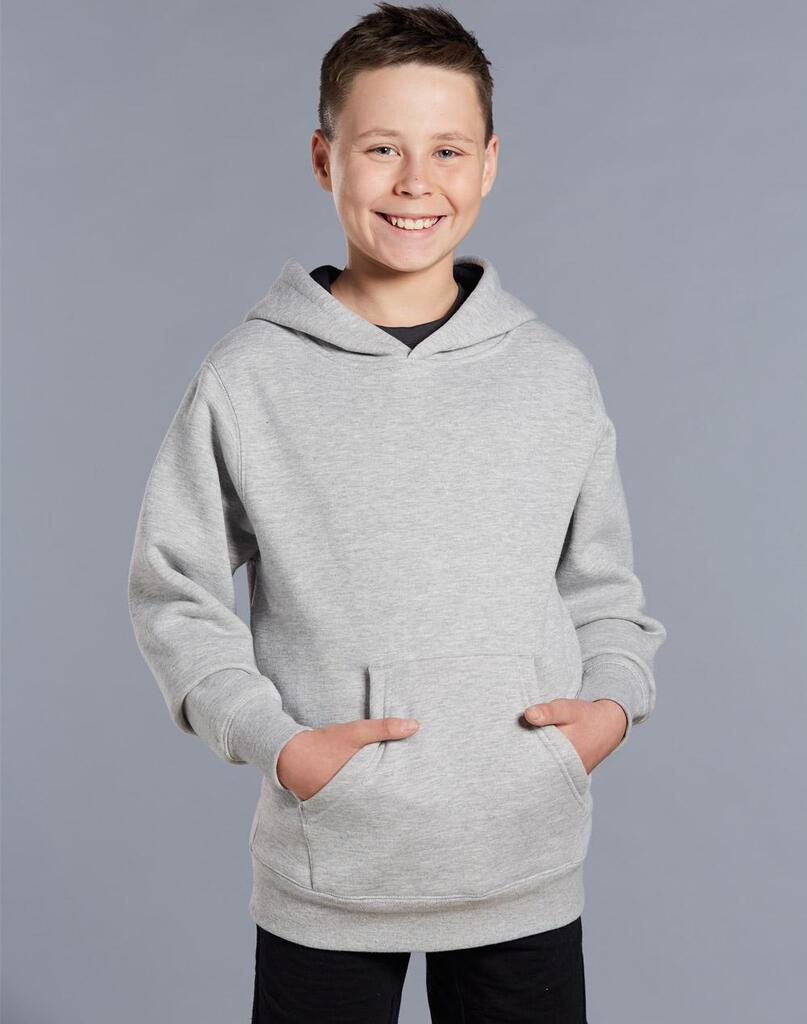 Kids’ Close Front Contrast Fleecy Hoodie