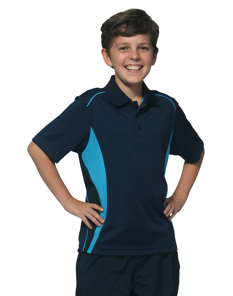 Kids’ Cooldry S/S Contrast Interlock Polo