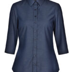 Ladies’ Pin Dot Stretch 3/4 Sleeve Shirt