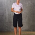 Women’s Knee Length Flexi Waist Shorts In Poly/Viscose Stretch