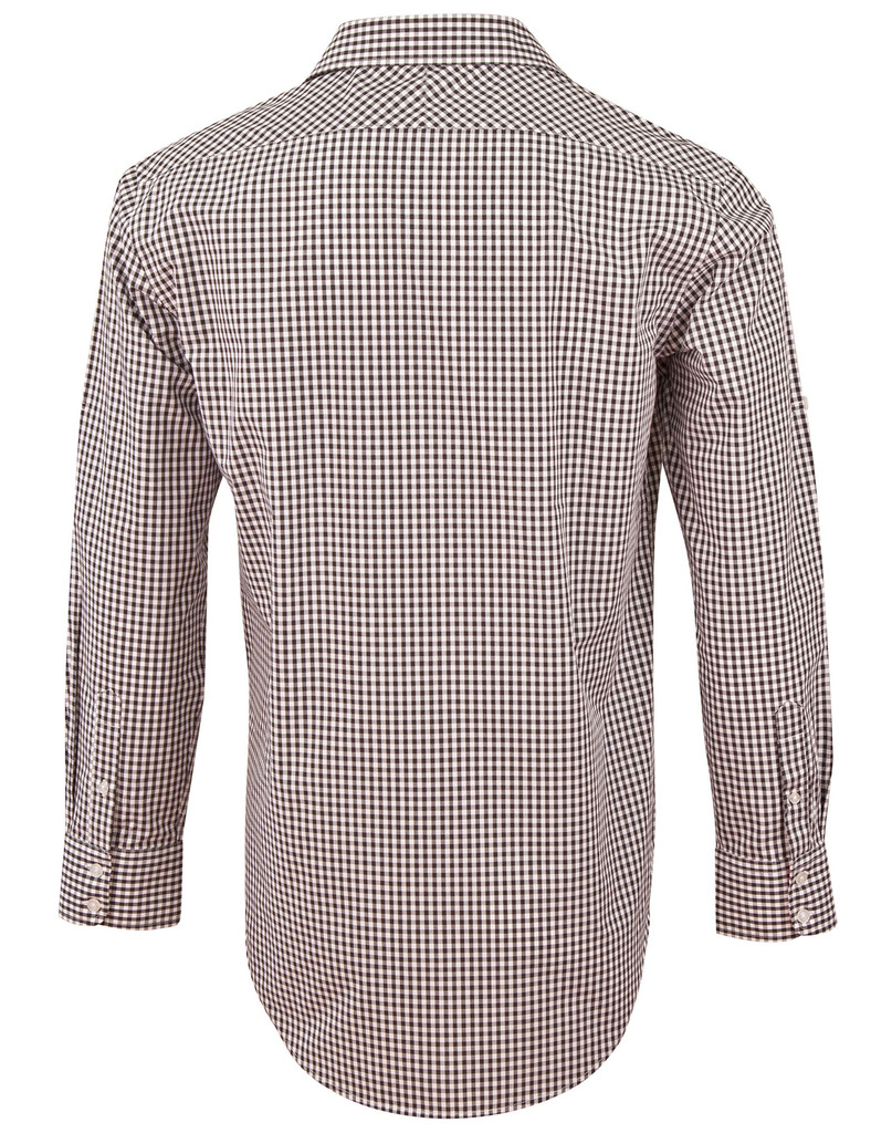 Men’s Gingham Check Roll-Up L/S Shirt