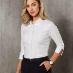 Ladies’ 3/4 Sleeve Stretch Stripe Shirt