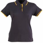 Ladies Contrast Pique Short Sleeve Polo