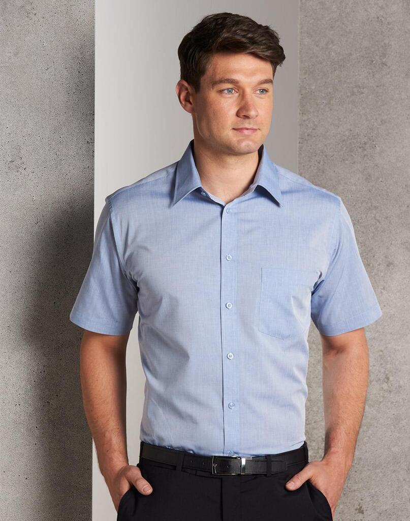 Men’s Fine Chambray Short Sleeve Shirt