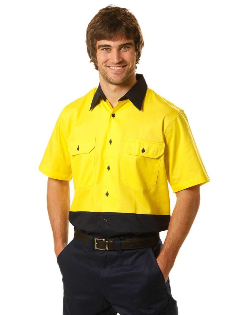Hi-Vis Two Tone S/S Cotton Work Shirt