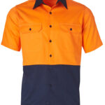 Hi-Vis Two Tone S/S Cotton Work Shirt