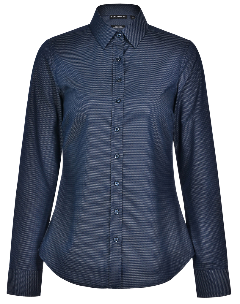 Ladies’ Pin Dot Stretch L/S Shirt