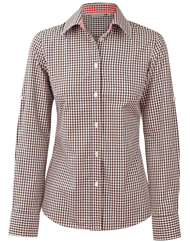 Women’s Gingham Check Roll-Up L/S Shirt