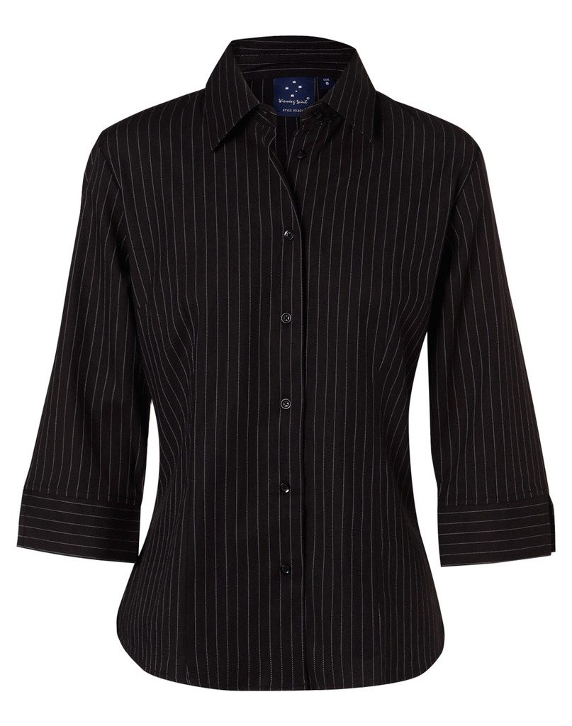 Ladies’ 3/4 Sleeve Stretch Stripe Shirt