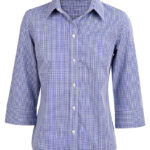 Ladies’ Two Tone Check 3/4 Sleeve Shirt