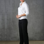Women’s Low Rise Pants In Poly/Viscose Stretch Stripe