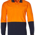 Hi-Vis Cotton Two Tone L/S Safety Polo