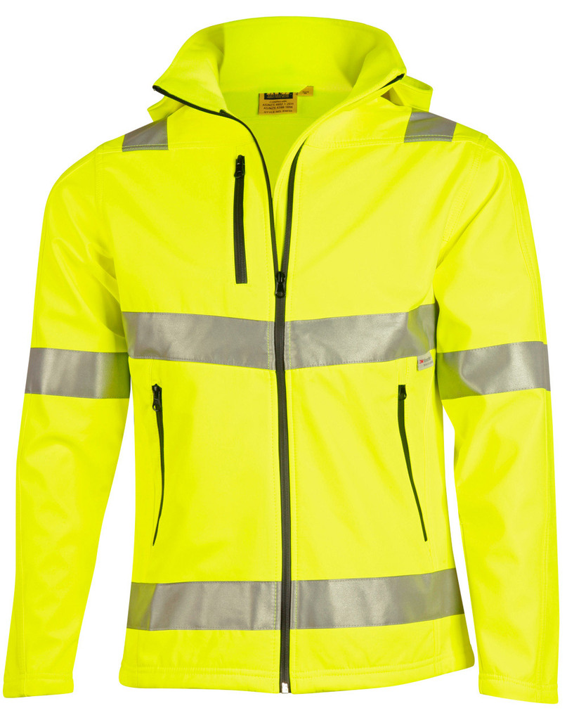 Hi-Vis Softshell Hooded Jacket With 3m Tape