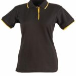 Ladies Contrast Pique Short Sleeve Polo
