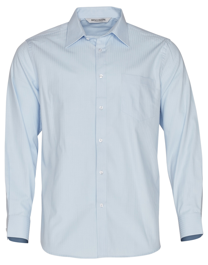 Men’s Mini Herringbone Long Sleeve Shirt