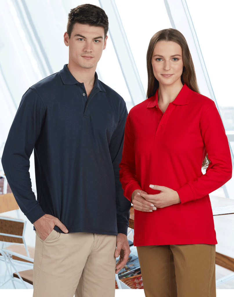 Adults’ 240gsm Poly/Cotton Pique L/S Polo
