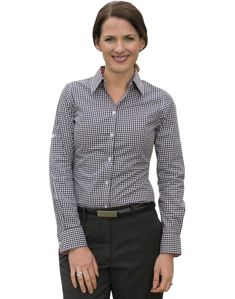 Women’s Gingham Check Roll-Up L/S Shirt