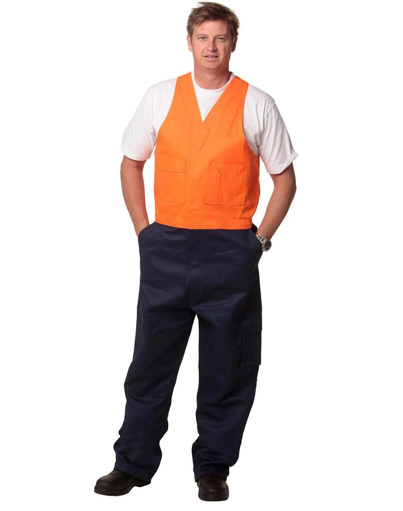 Hi-His Two Tone Men’s Cotton Drill Action Back Overall-Regular