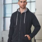 Men’s Full Zip Contrast Fleece Hoodie