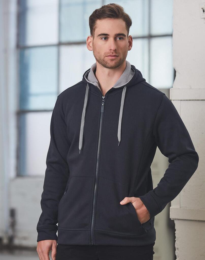 Men’s Full Zip Contrast Fleece Hoodie
