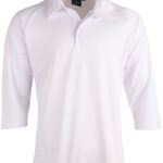 Mens 3/4 Sleeve Cricket Polo