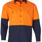 Hi-Vis Two Tone Cool-Breeze L/S Cotton Work Shirt