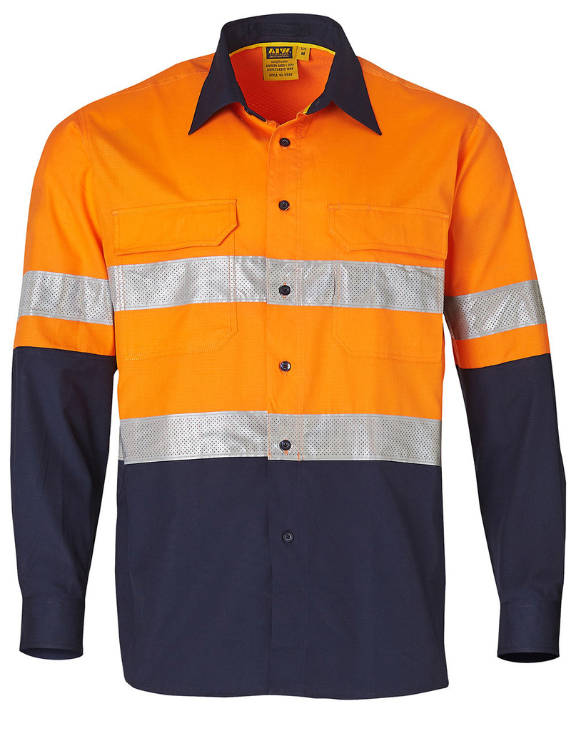 Hi-Vis Cotton Rip-Stop L/S Shirt 3m Tape