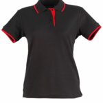 Ladies Contrast Pique Short Sleeve Polo