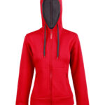 Ladies’ Full Zip Contrast Fleece Hoodie