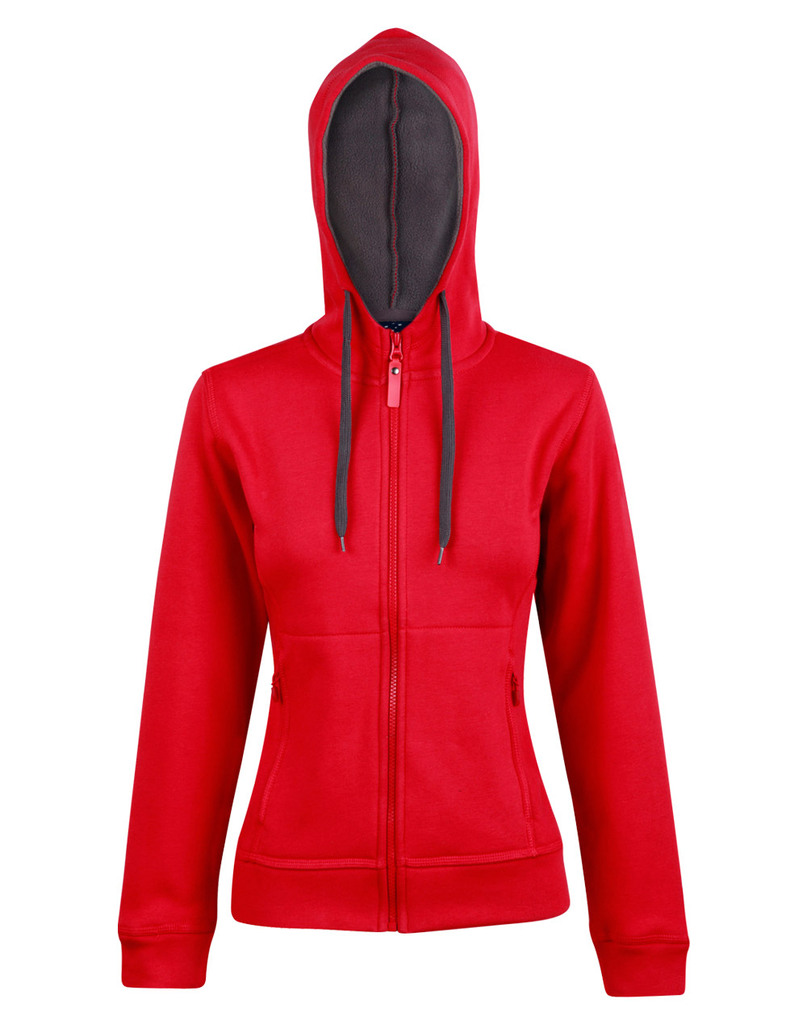 Ladies’ Full Zip Contrast Fleece Hoodie
