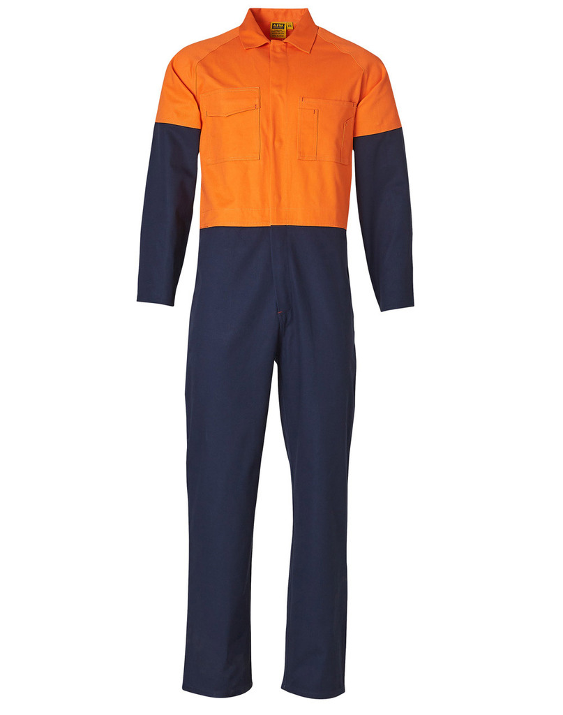 Hi-Vis Two Tone Men’s Cotton Drill Coverall-Regular