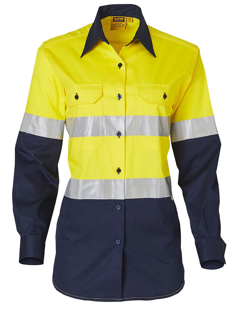 Ladies’ Hi-Vis L/S Safety Shirt 3m Tape